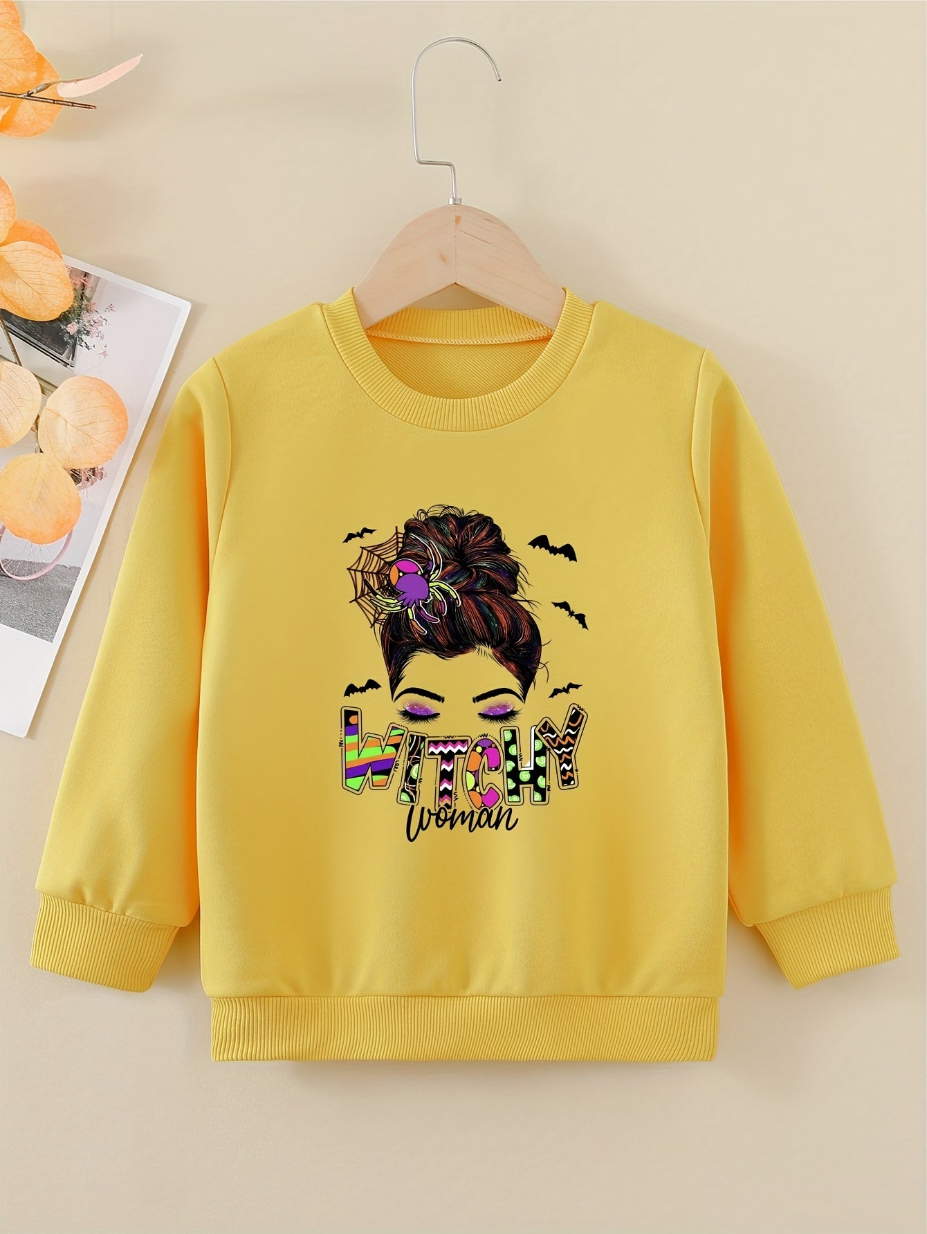 Halloween Girls Witchy Woman Graphic Sweatshirt Costume Party Kids Pullover