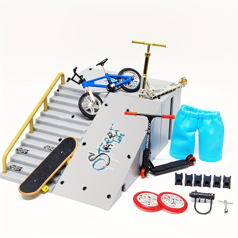 Mini Alloy Fingertip Skateboard Set for Outdoor Fun