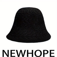 Reversible Foldable Crochet Bucket Hat Breathable Sun Hat