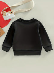 Boys Sweatshirt Letters Of Love Print Long Sleeve Casual Pullover Top