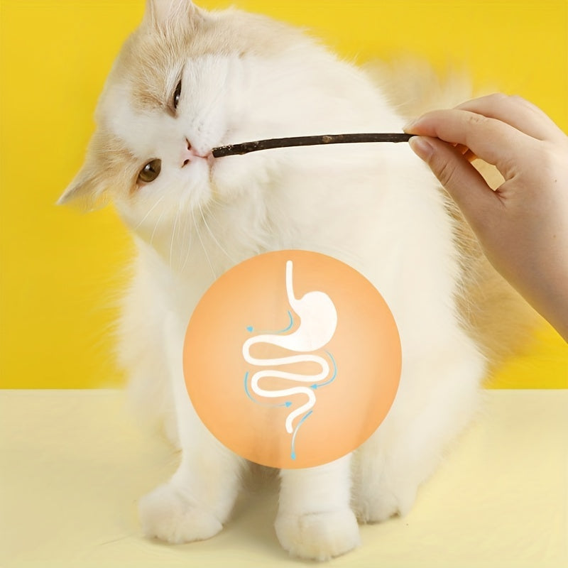 10pcs Catnip Silvervine Sticks Chew Toy for Cats Teeth Cleaning Anxiety Relief