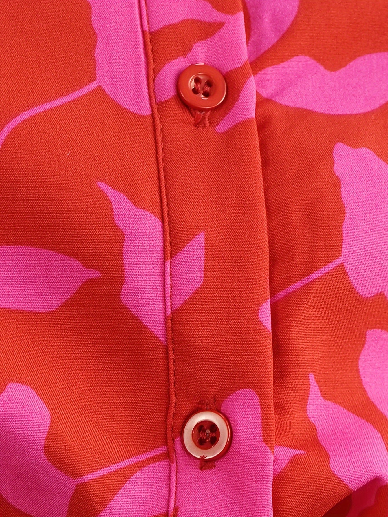 Floral Print Button Up Long Sleeve A-line Dress With Belt