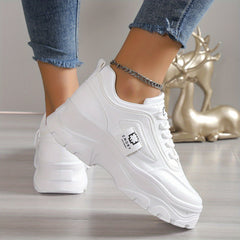 Women's Chunky Sneakers Low Top Platform Trainers Casual Round Toe