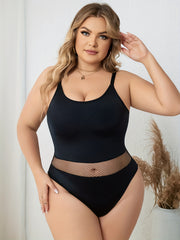 Sexy Fishnet Bodysuit Round Neck Slim Fit