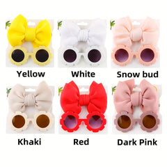 Girls Flower Sunglasses & Headband Set - Kids Gift