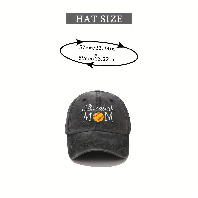 Washed Distressed Softball Mom Trucker Hat Embroidery Baseball Cap