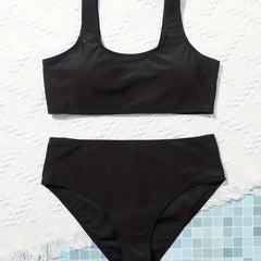 Girl's Bikini Set Tank Top & Briefs Swimsuit Quick Drying Stretchy Bathing Suit