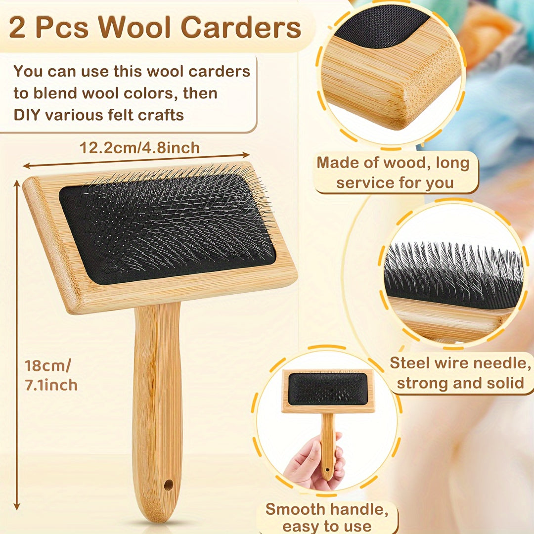 41pcs Needle Felting Kit with Wool Carders and Pad