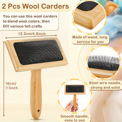 41pcs Needle Felting Kit with Wool Carders and Pad