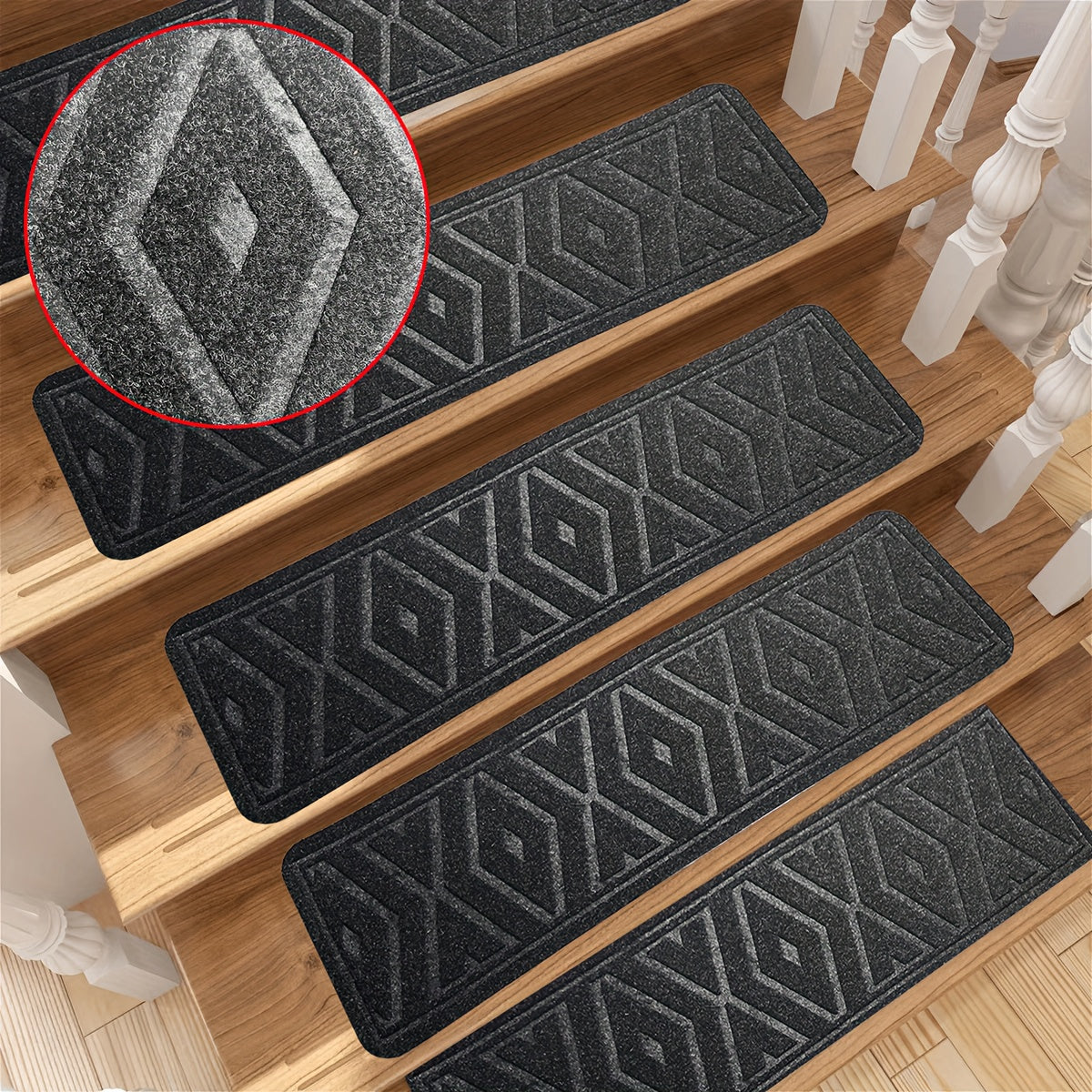 15pcs Non Slip Stair Treads for Wooden Steps Indoor, Self Adhesive