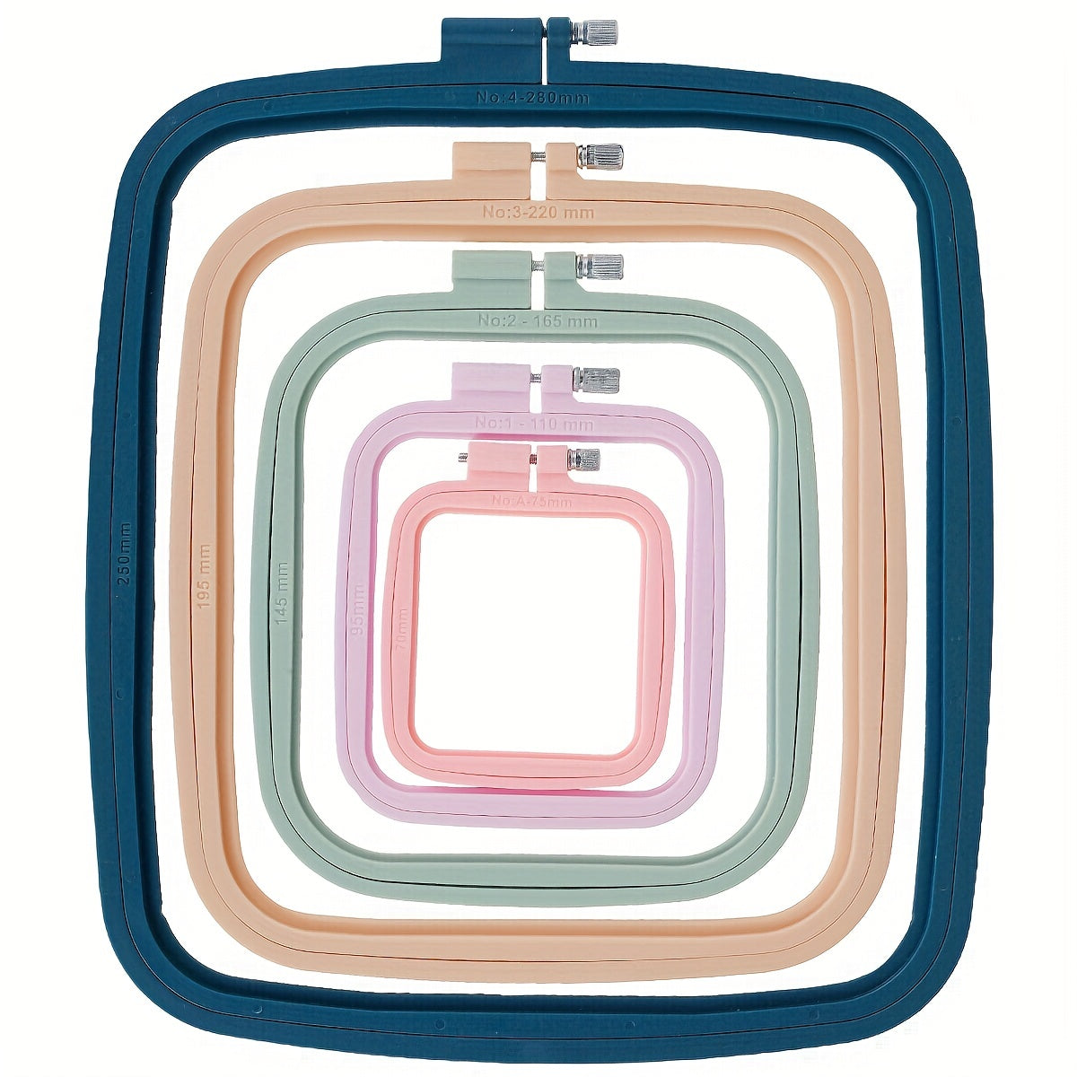 5pcs Square Embroidery Hoops Plastic Reusable Sewing Tool