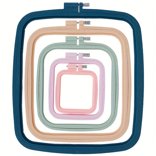 5pcs Square Embroidery Hoops Plastic Reusable Sewing Tool