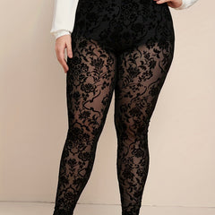 Sexy Leggings High Rise Mesh Elastic Medium Stretch Leggings