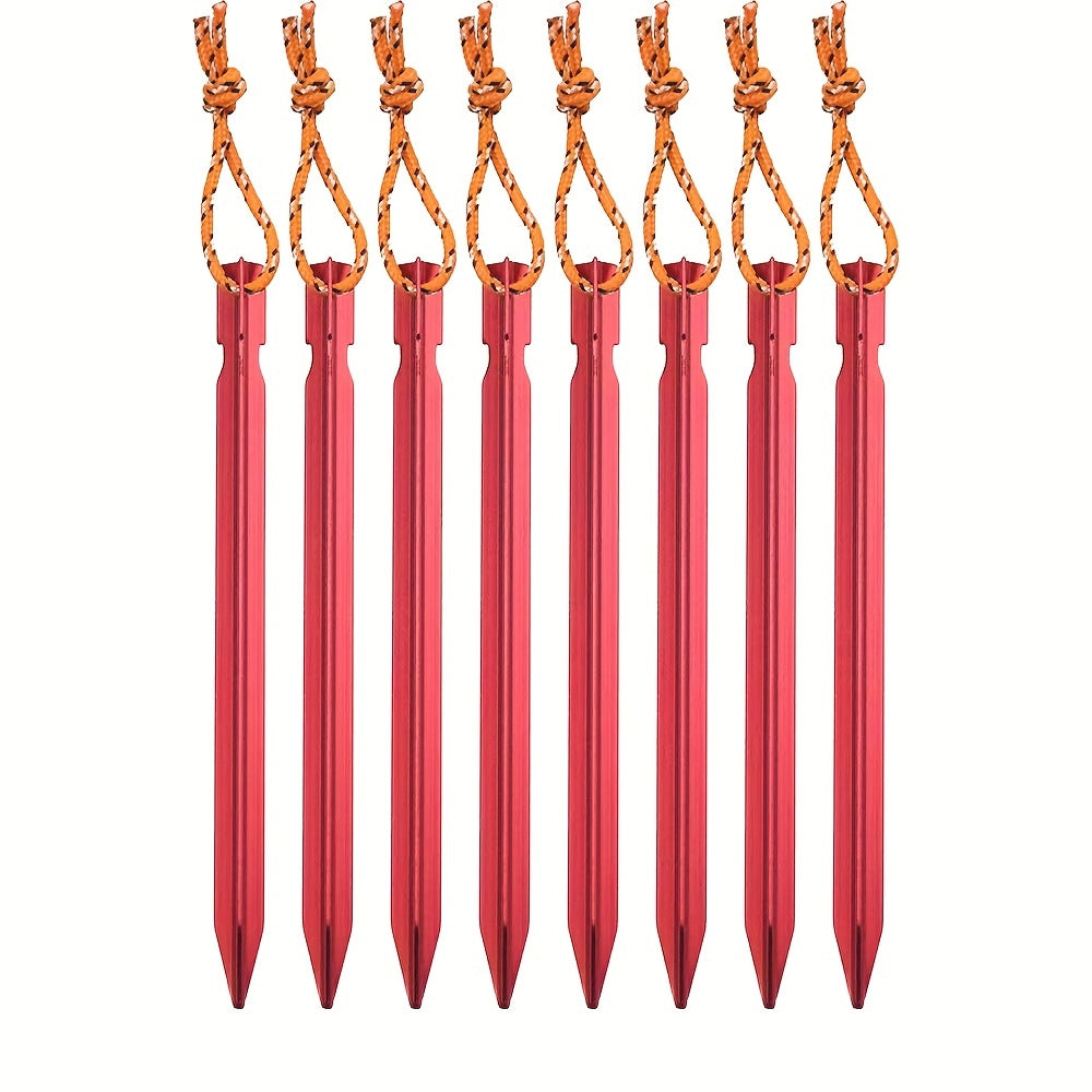 12pcs Aluminum Tent Stakes With Rope