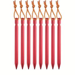 12pcs Aluminum Tent Stakes With Rope