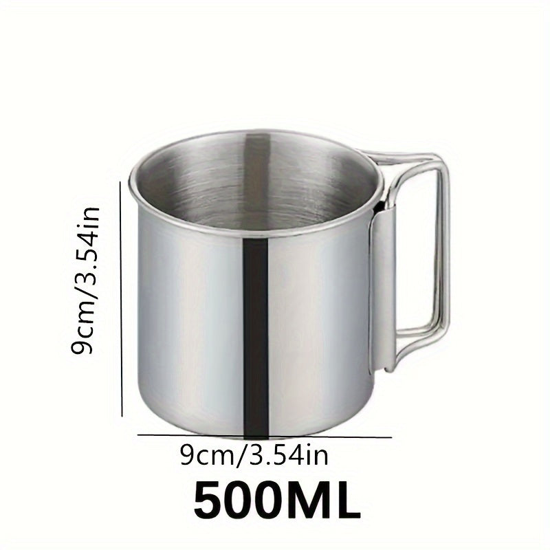 Stainless Steel Camping Mug 250-500ml Portable Travel Water Cup