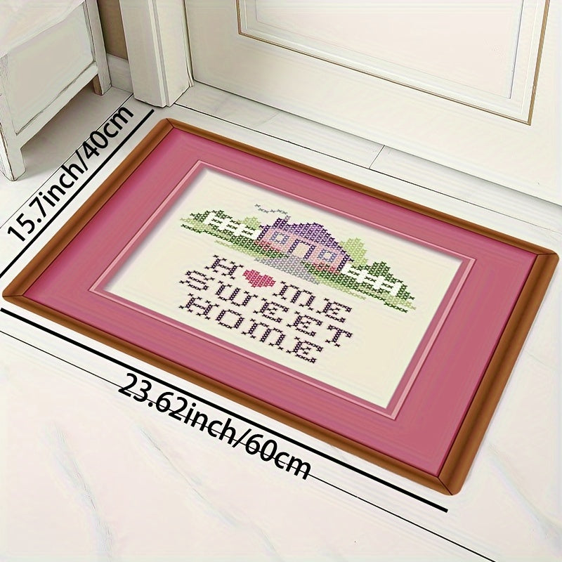 Love Heart Motif Rug English Letter Doormat Washable Living Room Carpet