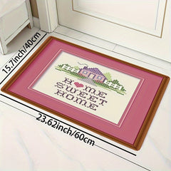 Love Heart Motif Rug English Letter Doormat Washable Living Room Carpet