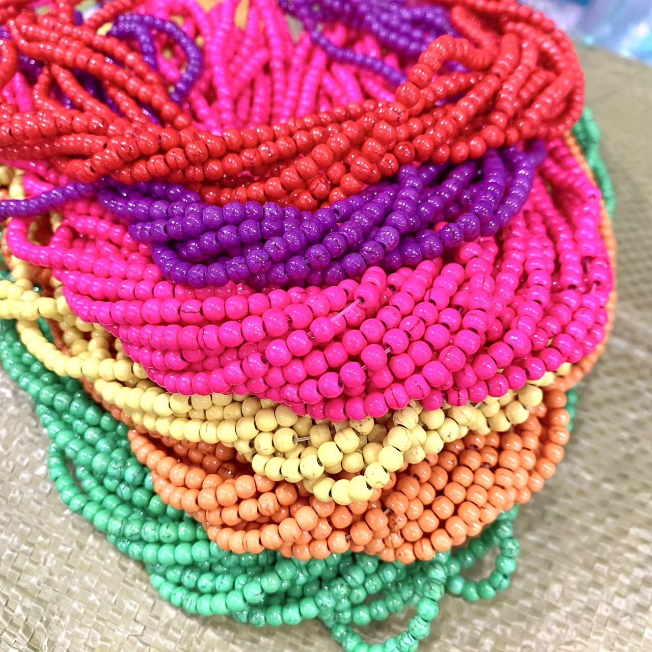92pcs 4MM Turquoise Beads DIY Round Stone Beads Small Beads For Jewelry Making