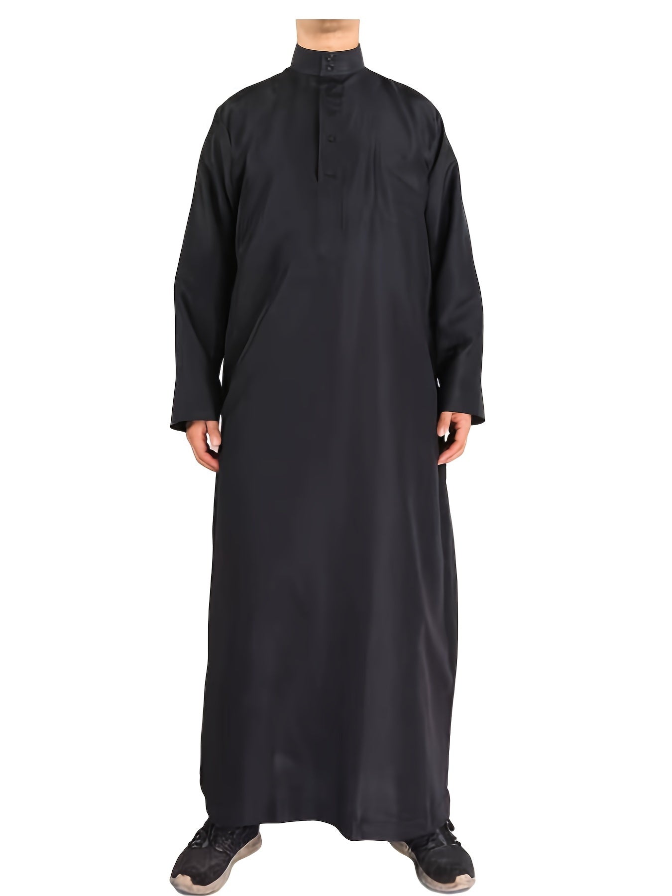 Muslim Men Long Sleeve Thobe Middle East Saudi Arab Kaftan Islamic Robe