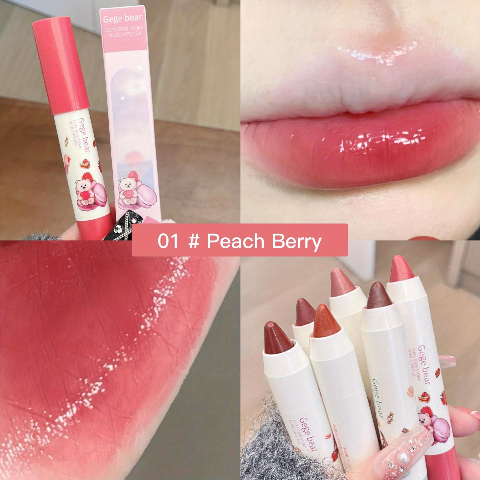 6-Color Moisturizing Lipstick with Lustrous Finish - Long Lasting