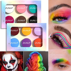 6 Eyeshadow Palette Matte Eyeliner Brow Tint Face Paint Halloween Makeup Kit