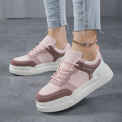 Women's Faux Leather Chunky Sneakers Casual Skate Shoes for Outdoor Sports