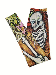 Skeleton Print Skinny Leggings Stretchy Leggings Women's Clothing