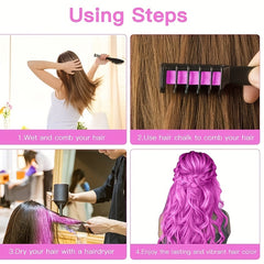 Hair Chalk Temporary Dye Pen Comb DIY Holiday Party Hair Painting