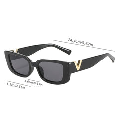 Retro Rectangle Frame Sunglasses UV Protection