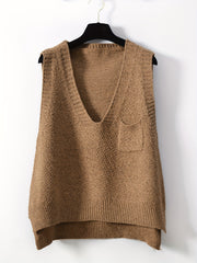 Women's V Neck Sweater Vest for Fall & Winter