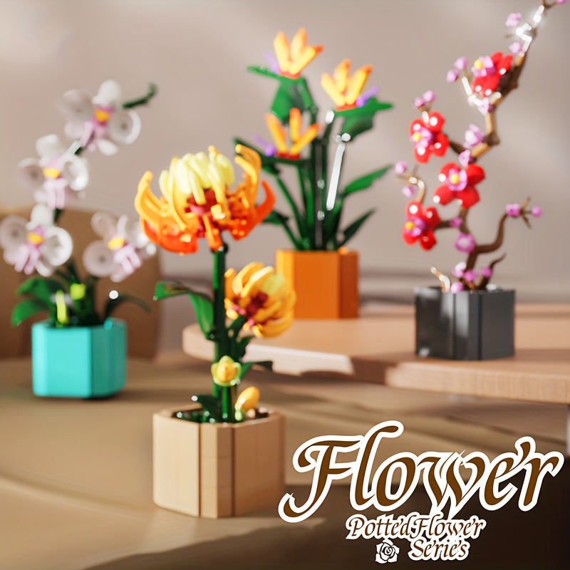 Building Blocks Flower Potted Vase for Adults Women