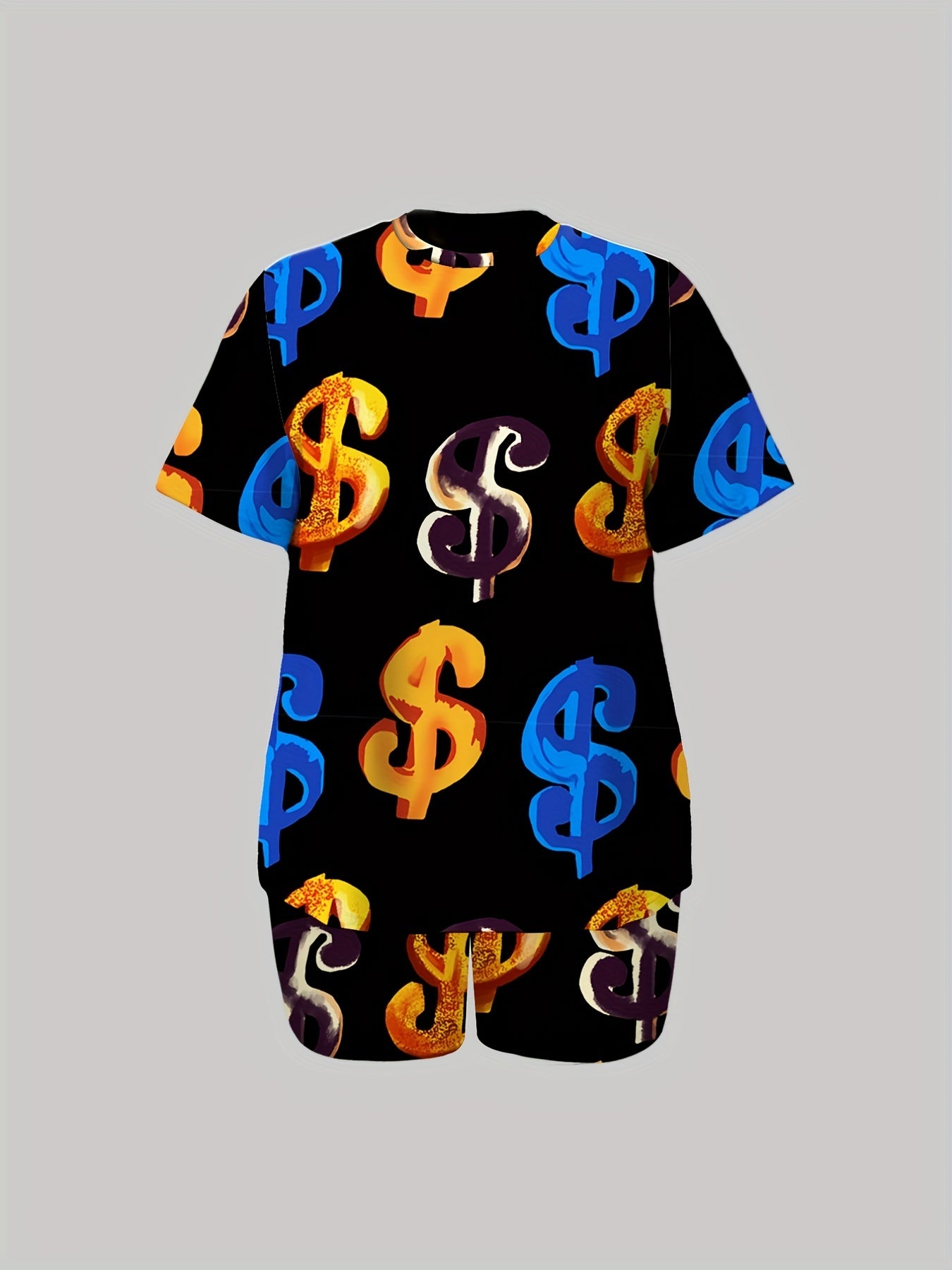 Graphic Print Top & Shorts Set