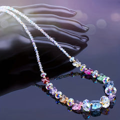 Multicolor Butterfly Crystal Beads Necklace for Girls Women
