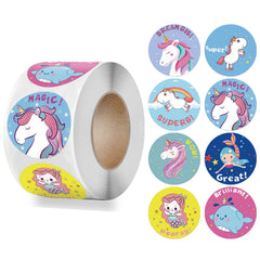 500pcs 1 Inch Unicorn Stickers Water Bottles Laptop DIY Decor Skateboard Phone