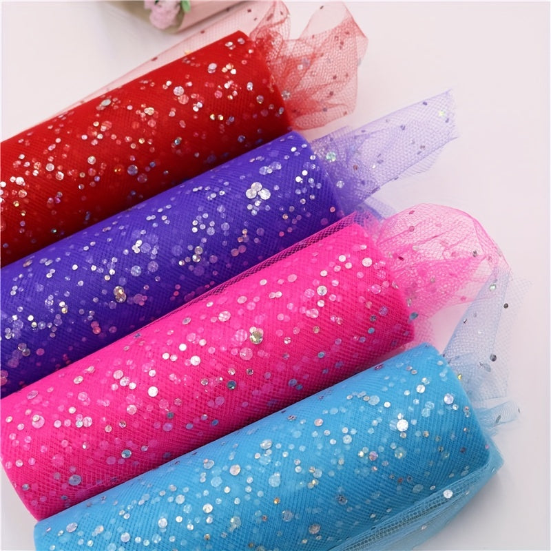 Laser Sequins Tulle Roll DIY Skirt Wedding Gift Wrap Sewing Craft Bow Bridal