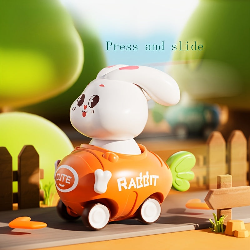 Cartoon Rabbit Toy Car, Durable Plastic, Perfect Holiday Gift for Kids