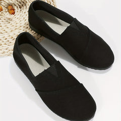 Women's Solid Canvas Slip On Shoes Lightweight & Comfortable