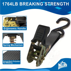 2pcs Ratchet Strap 2 1in Wide Luggage Bundle Strap Total Length 4m 157in