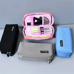 Large Capacity Canvas Pencil Bag School Supplies Storage Bag