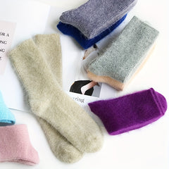 2 Pairs Fuzzy Socks Warm & Cozy Mid Tube Stockings