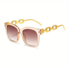 Square Sunglasses Chain Temple UV400
