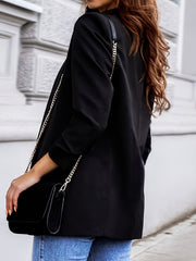 Lapel Button Slim Blazer Coat Casual Long Sleeve Loose Solid Suit Blazer