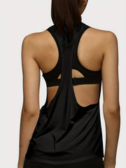 Quick Dry Sleeveless Running Tank Top Loose Fit Sports Solid Top