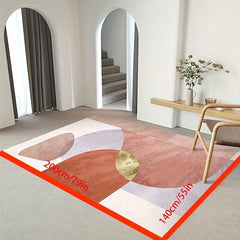 Geometric Morandi Area Rug with Anti Slip Backing