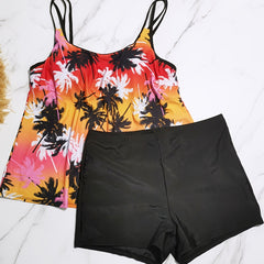 Coconut Tree Tankini Set Plus Size