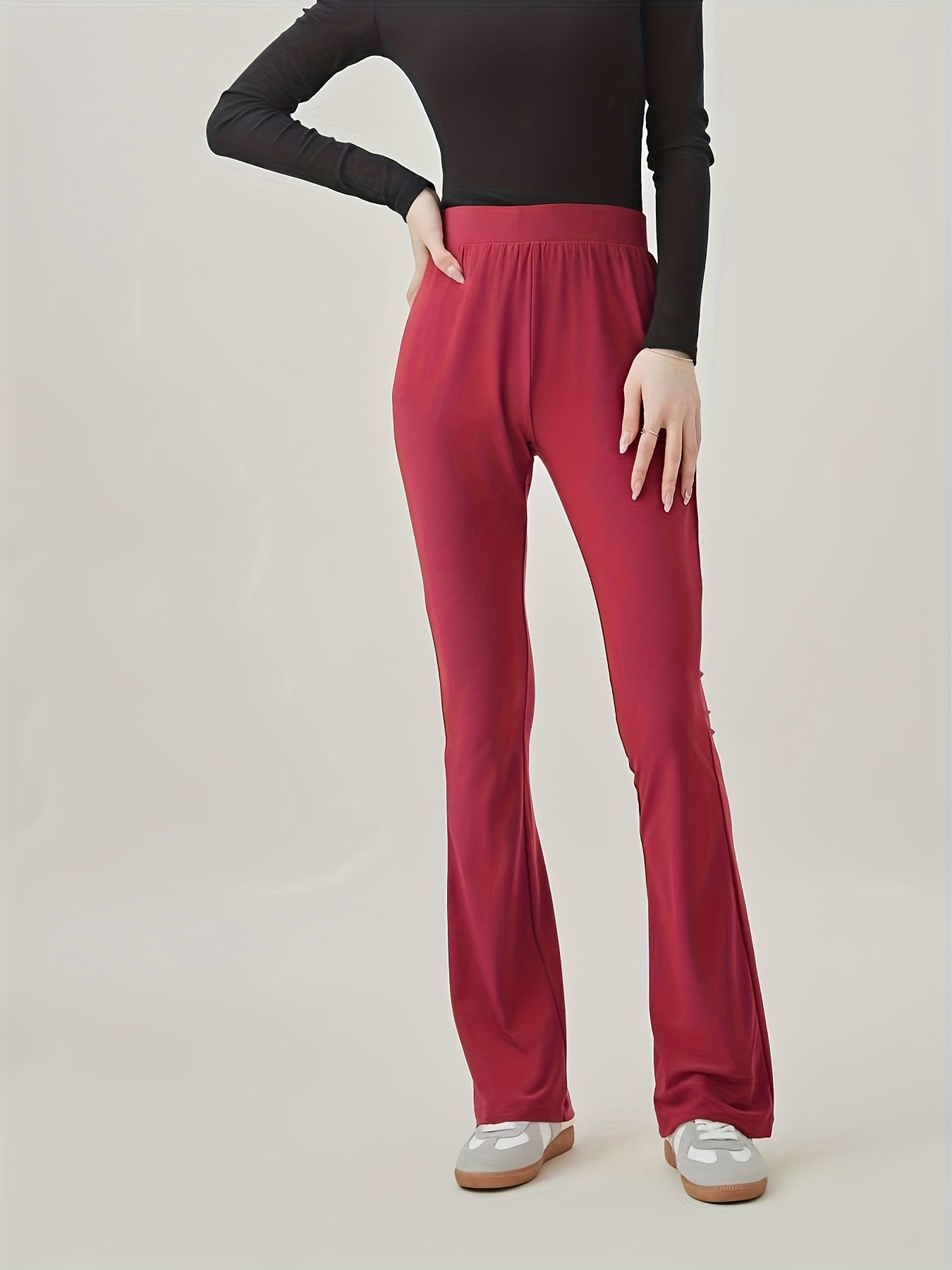 High Rise Stretch Fitness Flared Leg Pants