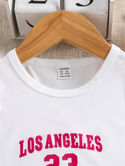 Kid Girls' 2 Piece Outfits Graphic Sleeveless Tank Shirt & Pants Set for Summer