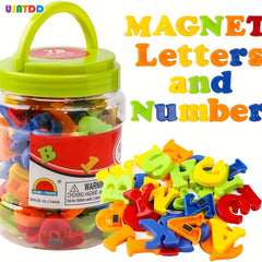 Colorful Alphabet and Numbers Refrigerator Magnets Learning Toy Set