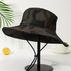 Camouflage Print Bucket Hat UV Protection Fisherman Cap